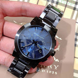 Burberry The City Navy Blue Dial Black Steel Strap Watch for Men - BU9365 Buy Now By Burberry