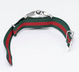 Gucci Dive Black Dial Red & Green Nylon Strap Watch For Men - YA136209 Buy Now By Gucci