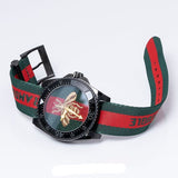 Gucci Dive Green & Red Dial Green & Red Nylon Strap Watch For Men - YA136216 Buy Now By Gucci