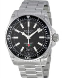 Gucci Dive Quartz Black Dial Silver Steel Strap Watch For Men - YA136301A Buy Now By Gucci