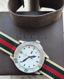 Gucci G Timeless White Dial Two Tone Nylon Strap Watch For Men - YA126231 Buy Now By Gucci