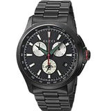Gucci G-Timeless Chronograph Black Dial Black Steel Strap Watch For Men - YA126268 Buy Now By Gucci