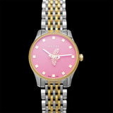 Gucci G Timeless Quartz Pink Dial Two Tone Steel Strap Watch For Women - YA1265030 Buy Now By Gucci