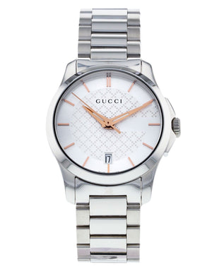 Gucci G Timeless Silver Dial Silver Steel Strap Watch For Women - YA126523 Buy Now By Gucci