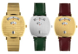 Gucci Grip Yellow Gold Dial Maroon Leather Strap Unisex Watch - YA157411 Buy Now By Gucci