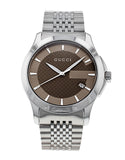 Gucci G Timeless Brown Dial Silver Steel Strap Watch For Men - YA126406 Buy Now By Gucci