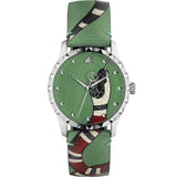 Gucci G Timeless Le Marche Des Merveilles Green Dial Green Leather Strap Watch for Women - YA1264081 Buy Now By Gucci