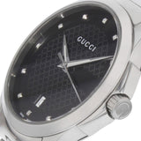 Gucci G Timeless Diamonds Black Dial Silver Steel Strap Watch For Men - YA126456 Buy Now By Gucci