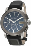 Gucci G Chrono Black Dial Black Leather Strap Watch For Men - YA101205 Buy Now By Gucci
