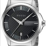 Gucci G Timeless Black Dial Silver Steel Strap Unisex Watch - YA126457 Buy Now By Gucci