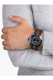 Gucci Dive Black Dial Red & Green Nylon Strap Watch For Men - YA136209 Buy Now By Gucci