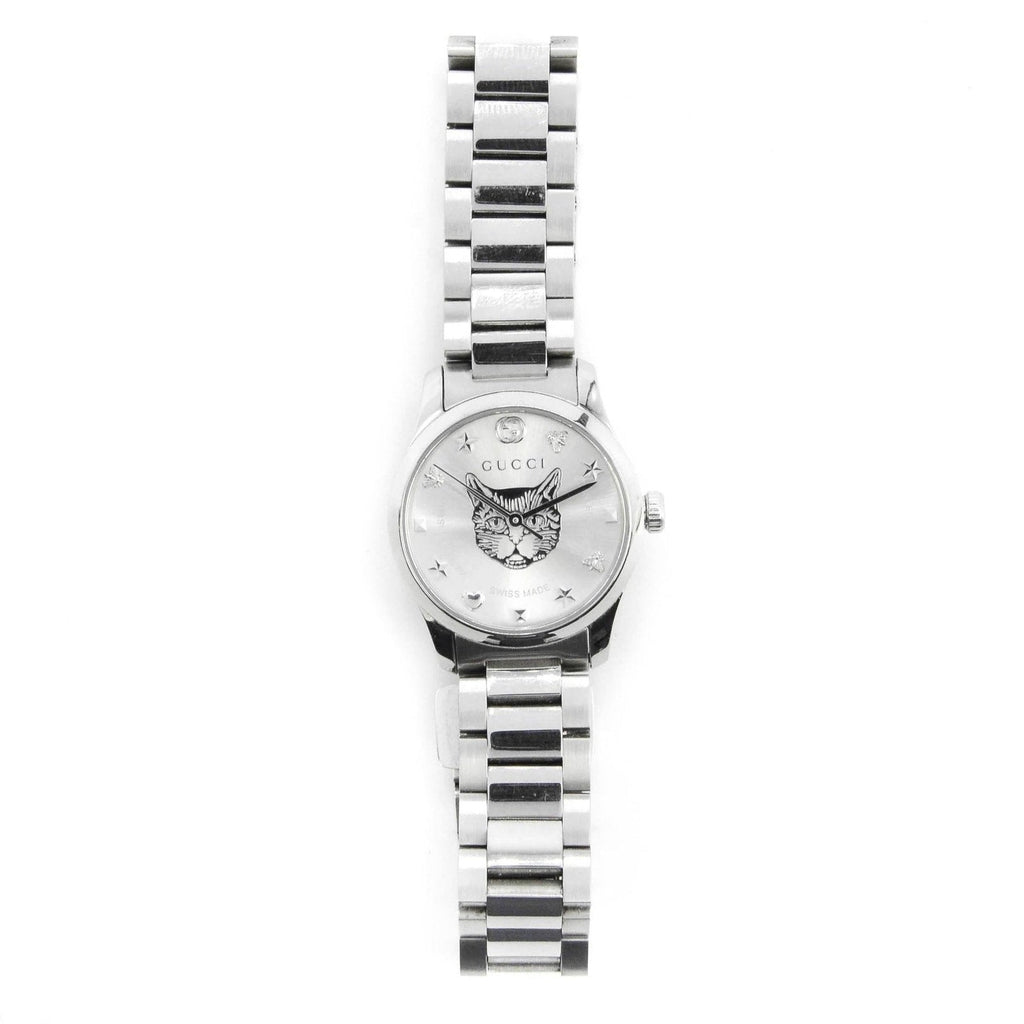 Gucci G Timeless Quartz Silver Dial Silver Steel Strap Watch For Women - YA126595 Buy Now By Gucci