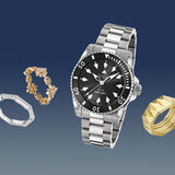 Gucci Dive Automatic Black Dial Silver Steel Strap Watch for Men - YA136353 Buy Now By Gucci