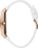 Guess Raven Diamonds Rose Gold Dial White Silicone Strap Watch for Women - GW0105L3 Buy Now By Guess