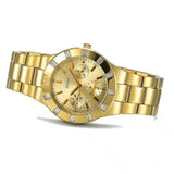Guess Glisten Analog Gold Dial Gold Steel Strap Watch For Women - W13576l1 Buy Now By Guess