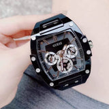 Guess Phoenix Multifunction Black Dial Black Rubber Strap Watch for Men - GW0203G3 Buy Now By Guess