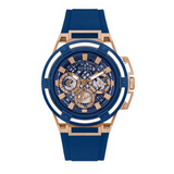 Guess Matrix Multifunction Blue Dial Blue Rubber Strap Watch for Men - GW0423G4 Buy Now By Guess