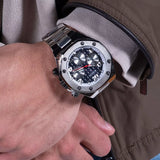 Guess Empire Quartz Black Dial Silver Steel Strap Watch For Men - GW0489G1 Buy Now By Guess