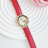 Guess Trend Dragon Gold Dial Red Leather Strap Watch For Women - GW0646L1 Buy Now By Guess