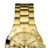 Guess Glisten Analog Gold Dial Gold Steel Strap Watch For Women - W13576l1 Buy Now By Guess