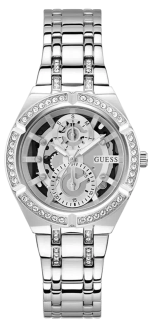Guess Allara Quartz Silver Dial Silver Steel Strap Watch For Women - GW0604L1 Buy Now By Guess