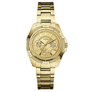 Guess Mini Phantom Diamonds Gold Dial Gold Steel Strap Watch for Women - W0235L5 Buy Now By Guess