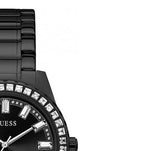 Guess Sparkler Diamonds Black Dial Black Steel Strap Watch for Women - GW0111L4 Buy Now By Guess