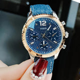 Guess Marina Chronograph Blue Dial Blue Denim Strap Watch For Women - W1057L1 Buy Now By Guess