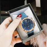 Guess Marina Chronograph Blue Dial Blue Denim Strap Watch For Women - W1057L1 Buy Now By Guess