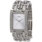Guess Mod Heavy Metal Diamonds Silver Dial Silver Steel Strap Watch for Women - W95088L1 Buy Now By Guess
