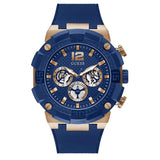 Guess Navigator Chronograph Blue Dial Blue Rubber Strap Watch for Men - GW0264G4 Buy Now By Guess