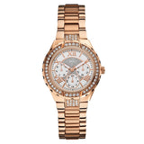 Guess Viva Diamonds White Dial Rose Gold Steel Strap Watch for Women - W0111L3 Buy Now By Guess