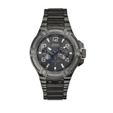 Guess Rigor Multifunction Black Dial Black Steel Strap Watch For Men - W0218G1 Buy Now By Guess