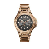 Guess Rigor Multi Function Black Dial Rose Gold Steel Strap Watch For Men - W0218G3 Buy Now By Guess