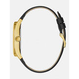 Guess Rigor Analog Black Dial Black Leather Strap Watch For Men - W0040G4 Buy Now By Guess