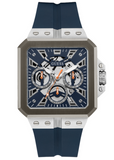 Guess Leo Chronograph Navy Blue Dial Blue Silicone Strap Watch For Men - GW0637G1 Buy Now By Guess