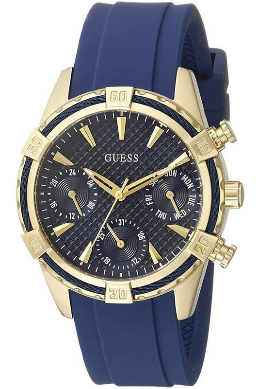 Guess Catalina Blue Gold Tone Blue Silicone Strap Watch For Women - W0562L2 Buy Now By Guess