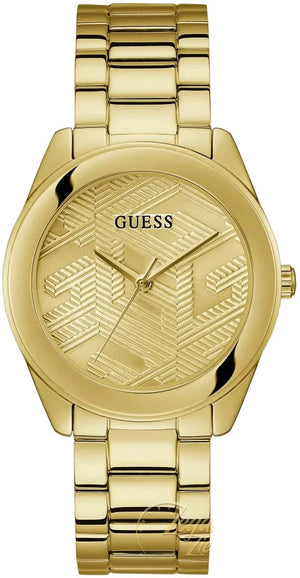 Guess Cubed Analog Gold Dial Gold Steel Strap Watch For Women - GW0606L2 Buy Now By Guess