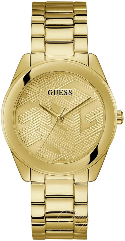 Guess Cubed Analog Gold Dial Gold Steel Strap Watch For Women - GW0606L2 Buy Now By Guess
