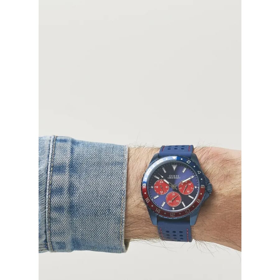 Guess Odyssey Analog Blue Dial Blue Rubber Strap Watch For Men - W1108G1 Buy Now By Guess