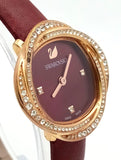 Swarovski Crystal Flower Red Dial Red Leather Strap Watch for Women - 5552780 Buy Now By Swarovski