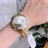 Michael Kors Runway Mercer Crystals Gold Dial Gold Steel Strap Watch For Women - MK6714 Buy Now By Michael Kors