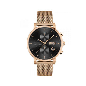 Hugo Boss Integrity Black Dial Gold Mesh Bracelet Watch for Men - 1513808 Buy Now By Hugo Boss