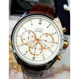 Hugo Boss Driver Quartz Silver Dial Brown Leather Strap Watch For Men - HB1512881 Buy Now By Hugo Boss