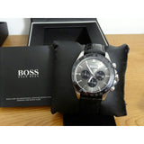 Hugo Boss Ikon Grey Dial Black Leather Strap Watch for Men - 1513177 Buy Now By Hugo Boss