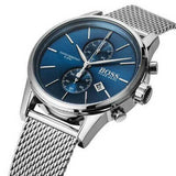 Hugo Boss Jet Blue Dial Silver Mesh Bracelet Watch for Men - 1513441 Buy Now By Hugo Boss