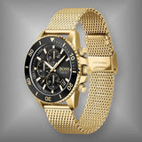 Hugo Boss Ocean Edition Black Dial Gold Mesh Bracelet Watch for Men - 1513703 Buy Now By Hugo Boss