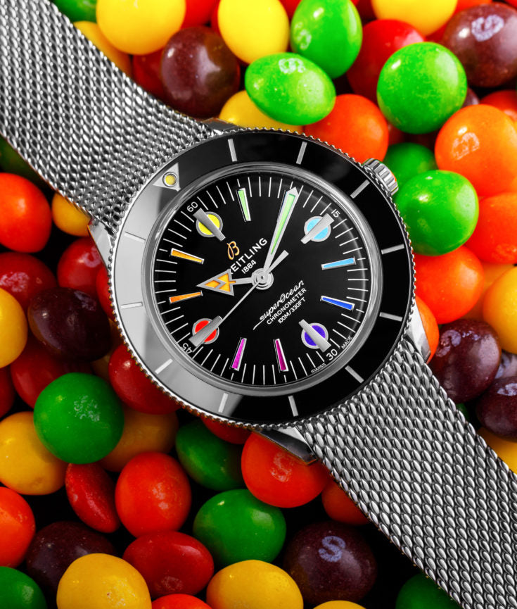 Breitling Superocean Heritage '57 Black Dial Silver Mesh Bracelet Watch for Men - A103701A1B1A1 Buy Now By Breitling