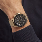 Hugo Boss Admiral Chronograph Black Dial Gold Mesh Bracelet Watch for Men - 1513906 Buy Now By Hugo Boss