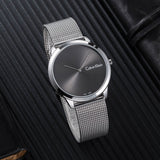 Calvin Klein Minimal Grey Dial Silver Mesh Bracelet Watch for Men - K3M211Y3 Buy Now By Calvin Klein
